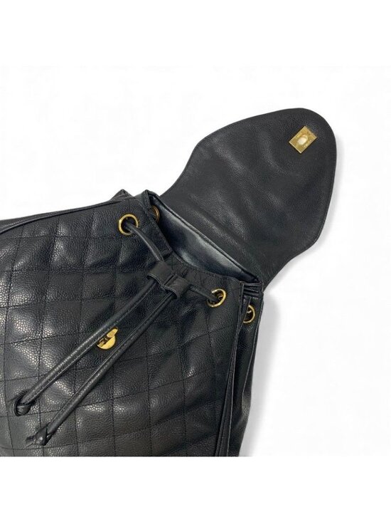 Chanel Bag Backpack Rucksack Black Gold Quilted Turn Lock main image 6